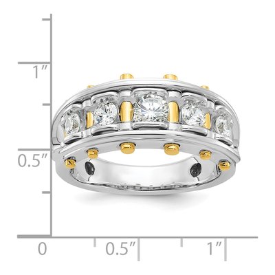 Men's 14K Two-Tone Gold 1 ct tw Diamond 5-Stone Ring – view 3