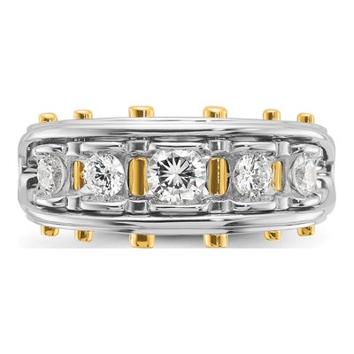 Men's 14K Two-Tone Gold 1 ct tw Diamond 5-Stone Ring – view 6