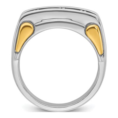 Men's 14K Two-Tone Gold 3-Stone Ring Mounting – view 2