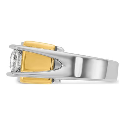 Men's 14K Two-Tone Gold 3-Stone Ring Mounting – view 5