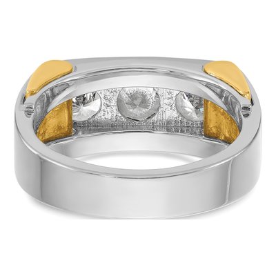 Men's 14K Two-Tone Gold 3-Stone Ring Mounting – view 7