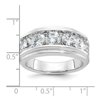 Men's 14K White Gold 5-Stone Ring Mounting – view 4