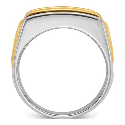 Men's 14K Two-Tone Gold 3-Stone Ring Mounting – view 2