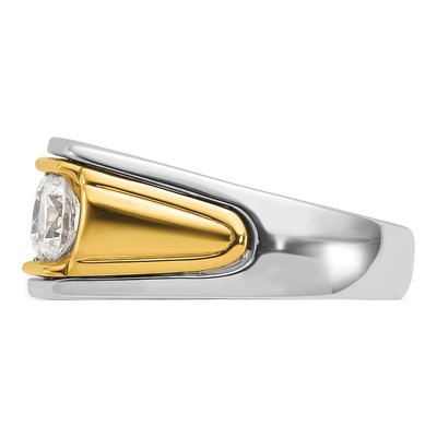 Men's 14K Two-Tone Gold 3-Stone Ring Mounting – view 5