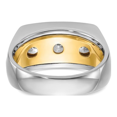Men's 14K Two-Tone Gold 3-Stone Ring Mounting – view 7