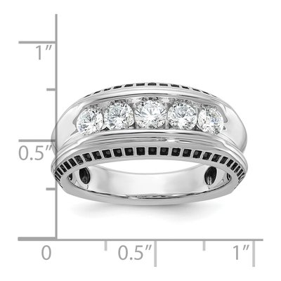 Men's 14K White Gold 5-Stone Ring Mounting – view 3