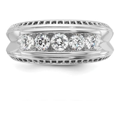 Men's 14K White Gold 5-Stone Ring Mounting – view 6