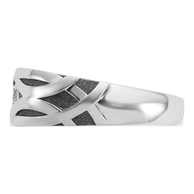 Men's 14K White Gold Grooved Ring Mounting – view 5
