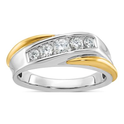 Men's 14K Two-Tone Gold Diamond Ring Mounting