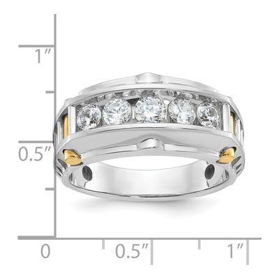 Men's 14K Two-Tone Gold 5-Stone Diamond Ring Mounting – view 3