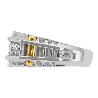 Men's 14K Two-Tone Gold 5-Stone Diamond Ring Mounting – view 5