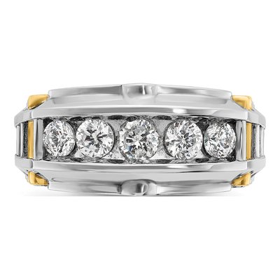 Men's 14K Two-Tone Gold 5-Stone Diamond Ring Mounting – view 6