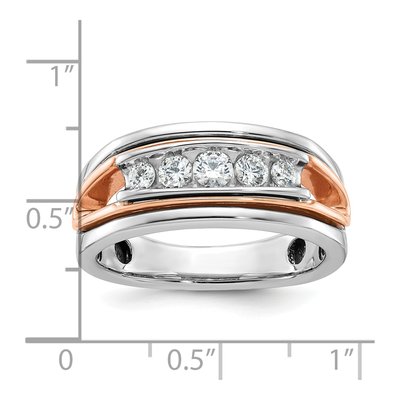Men's 14K Two-Tone Gold 5-Stone Ring Mounting – view 3