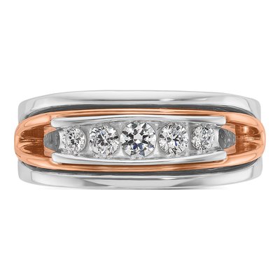 Men's 14K Two-Tone Gold 1/2 ct tw Diamond 5-Stone Ring – view 6