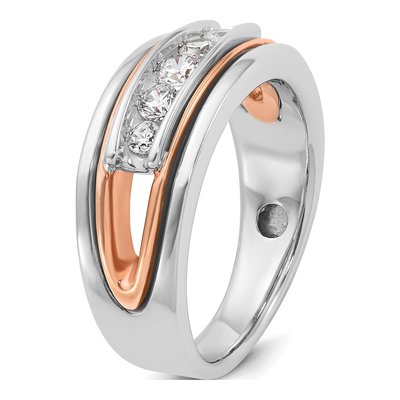 Men's 14K Two-Tone Gold 1/2 ct tw Diamond 5-Stone Ring – view 8