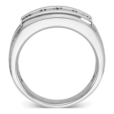 Men's 14K White Gold Grooved 5-Stone Ring Mounting – view 2