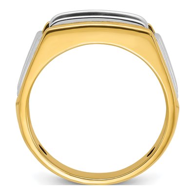 Men's 14K Two-Tone Gold 3-Stone Diamond Ring Mounting – view 2
