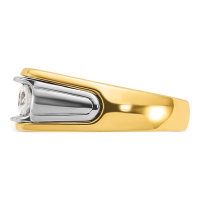 Men's 14K Two-Tone Gold 3-Stone Diamond Ring Mounting – view 5
