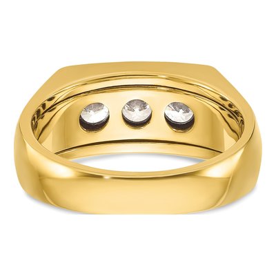 Men's 14K Two-Tone Gold 3-Stone Diamond Ring Mounting – view 7