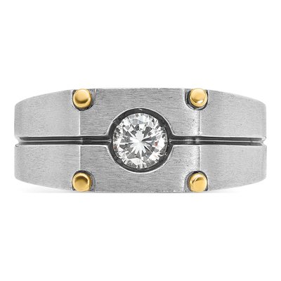 Men's 10K Two-Tone 1/2 ct Diamond Ring | IB Goodman – view 6