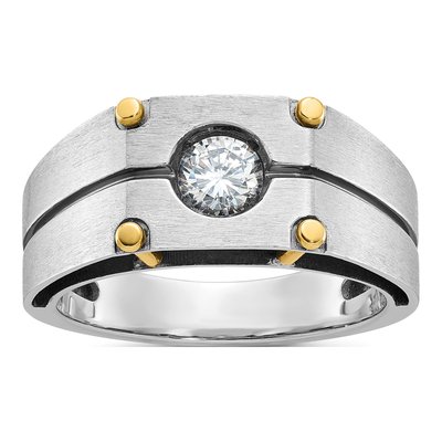 Men's 14K Two-Tone Gold Diamond Ring Mounting