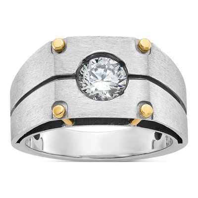 Men's 14K Two-Tone Gold Diamond Ring Mounting