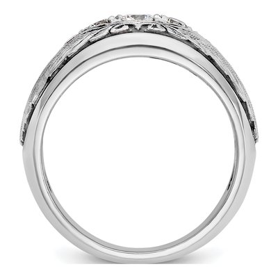 Men's 14K White Gold Black Diamond Ring Mounting – view 2
