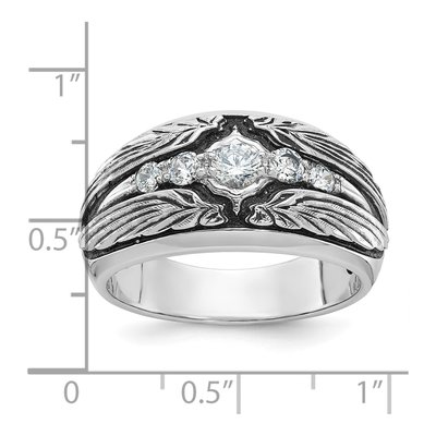 Men's 14K White Gold Black Diamond Ring Mounting – view 3