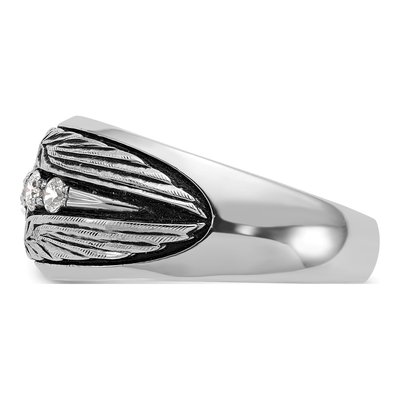 Men's 14K White Gold Black Diamond Ring Mounting – view 5