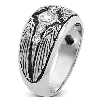 Men's 14K White Gold Black Diamond Ring Mounting – view 8