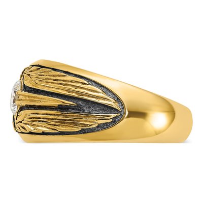 Men's 14K Yellow Gold Solitaire Ring Mounting – view 5