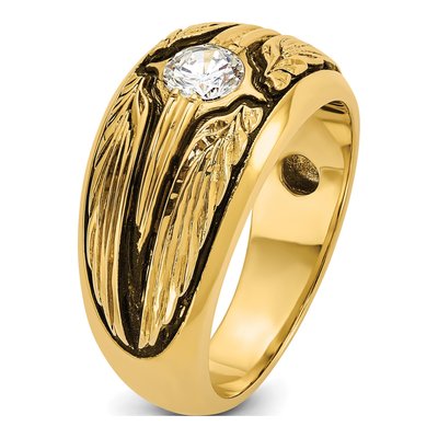 Men's 14K Yellow Gold Solitaire Ring Mounting – view 8
