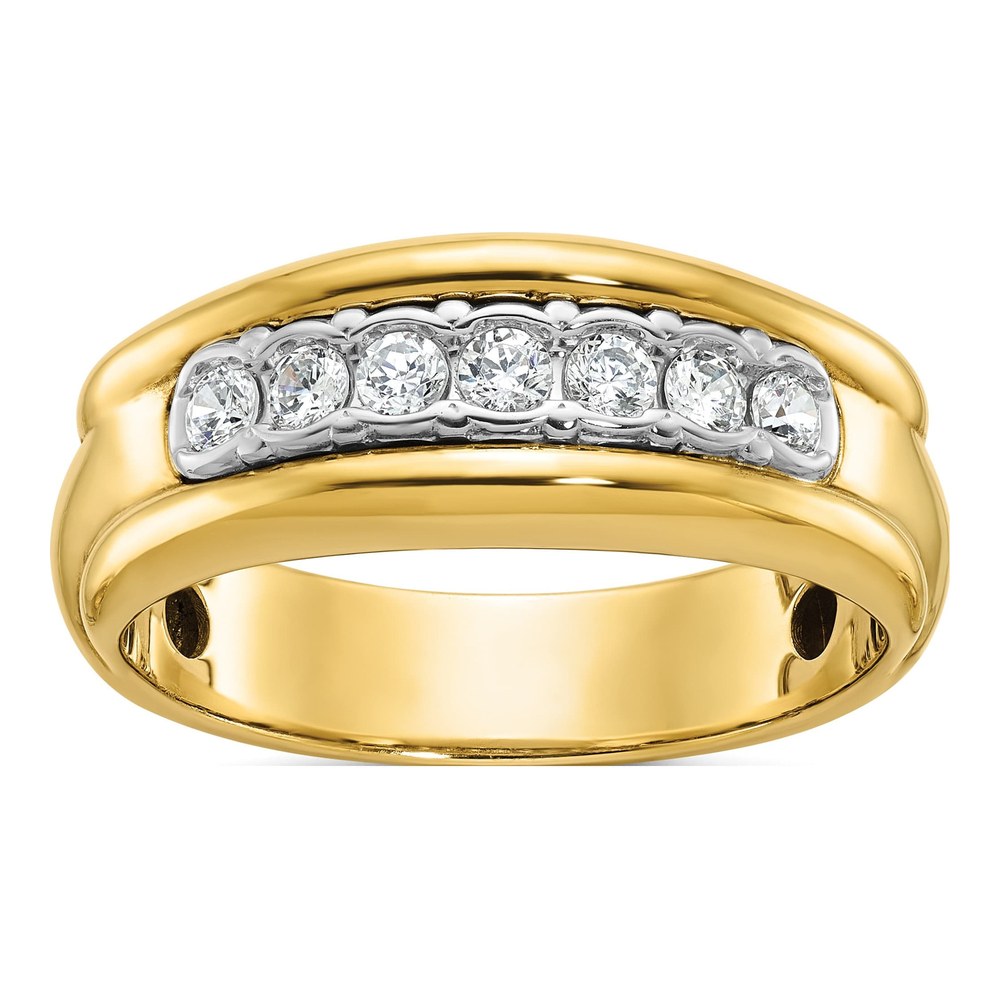 Men's 14K Two-Tone 7-Stone Diamond Ring