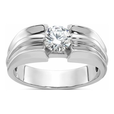 Men's 14K White Gold Diamond Ring Mounting