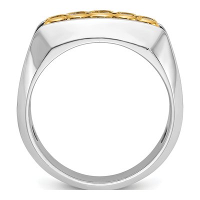 Men's 14K Two-Tone Gold 5-Stone Diamond Ring Mounting – view 2