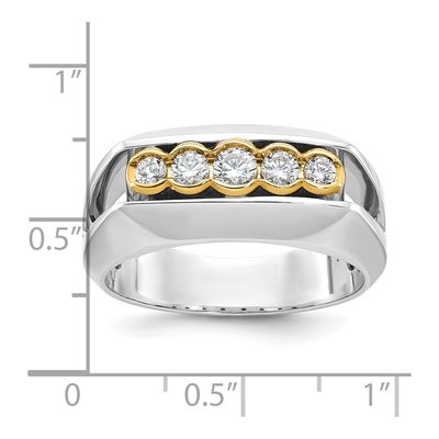 Men's 14K Two-Tone Gold 5-Stone Diamond Ring Mounting – view 3