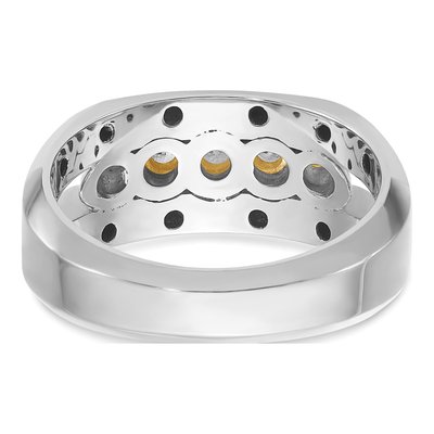 Men's 14K Two-Tone Gold 5-Stone Diamond Ring Mounting – view 7
