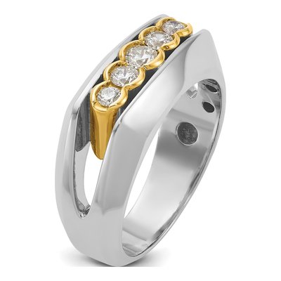 Men's 14K Two-Tone Gold 5-Stone Diamond Ring Mounting – view 8