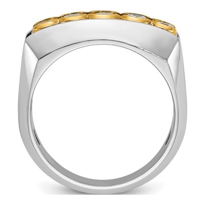 Men's 14K Two-Tone Gold Graduated Diamond Ring Mounting – view 2