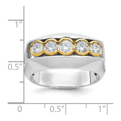 Men's 14K Two-Tone Gold Graduated Diamond Ring Mounting – view 3