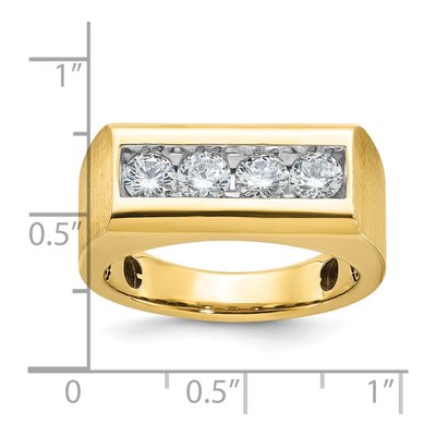 Men's 14K Yellow Gold 4-Stone Diamond Ring Mounting – view 3