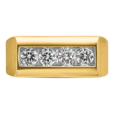 Men's 14K Yellow Gold 4-Stone Diamond Ring Mounting – view 6