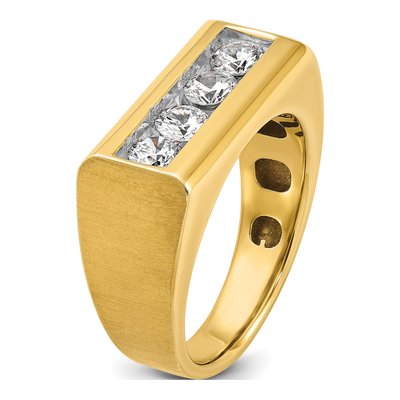 Men's 14K Yellow Gold 4-Stone Diamond Ring Mounting – view 8