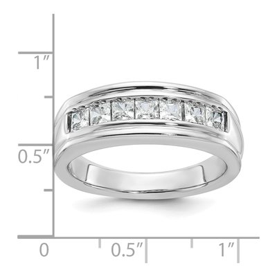 Men's 14K White Gold 7-Stone Diamond Ring Mounting – view 3