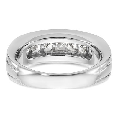 Men's 14K White Gold 7-Stone Diamond Ring Mounting – view 7