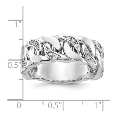 Men's 10K White Gold Link Ring Mounting – view 3
