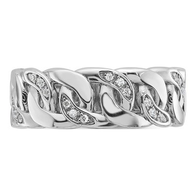 Men's 10K White Gold Link Ring Mounting – view 6