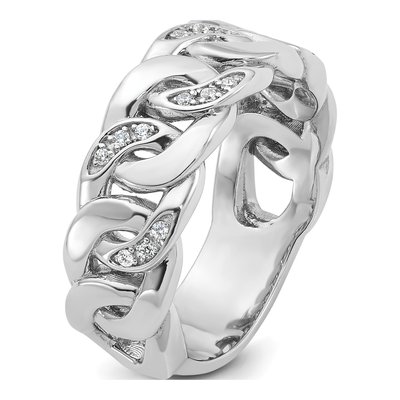 Men's 10K White Gold Link Ring Mounting – view 8
