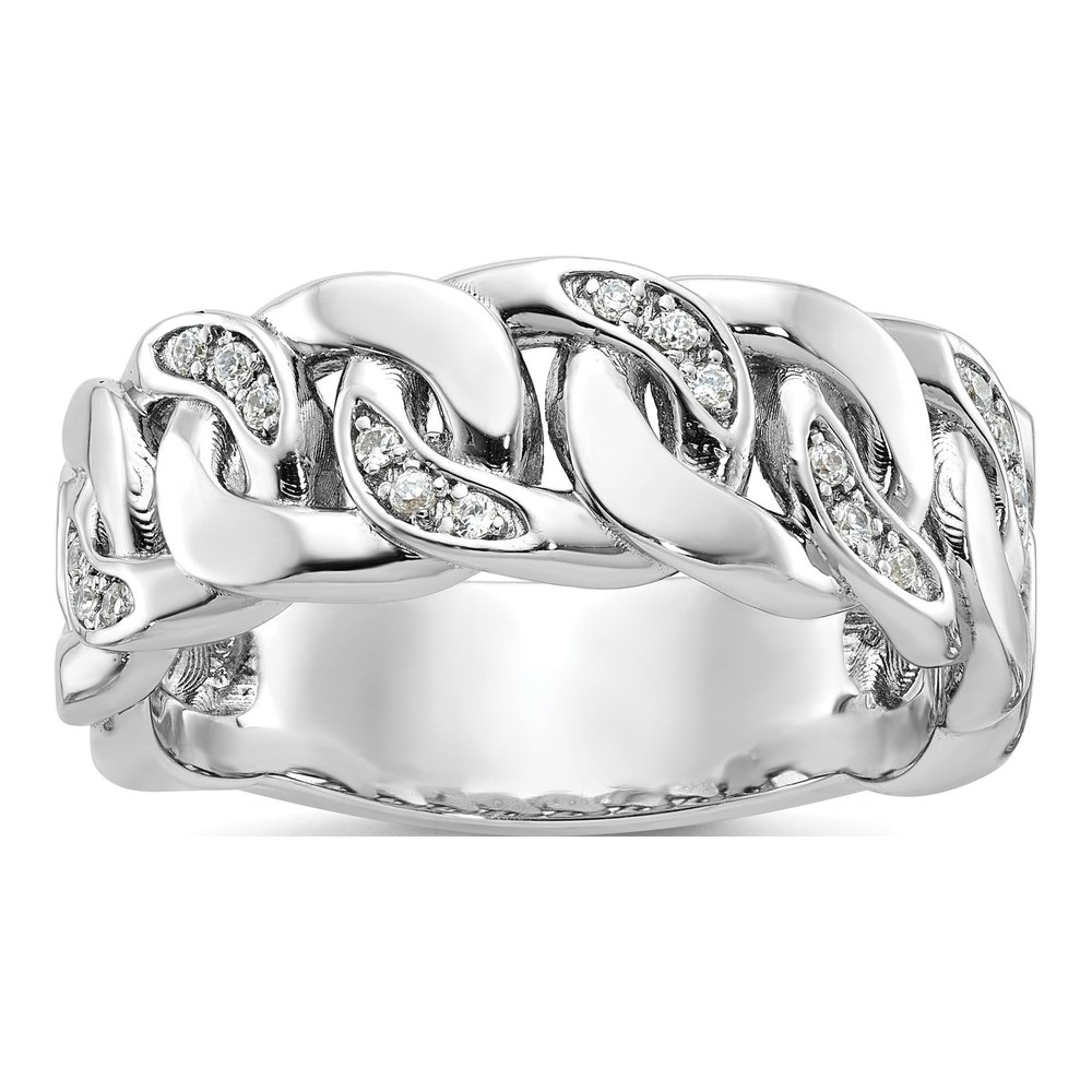 Men's 10K White Gold Link Ring Mounting