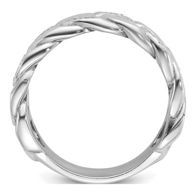 Men's 10K White Gold 1/6 ct tw Diamond Link Ring – view 2